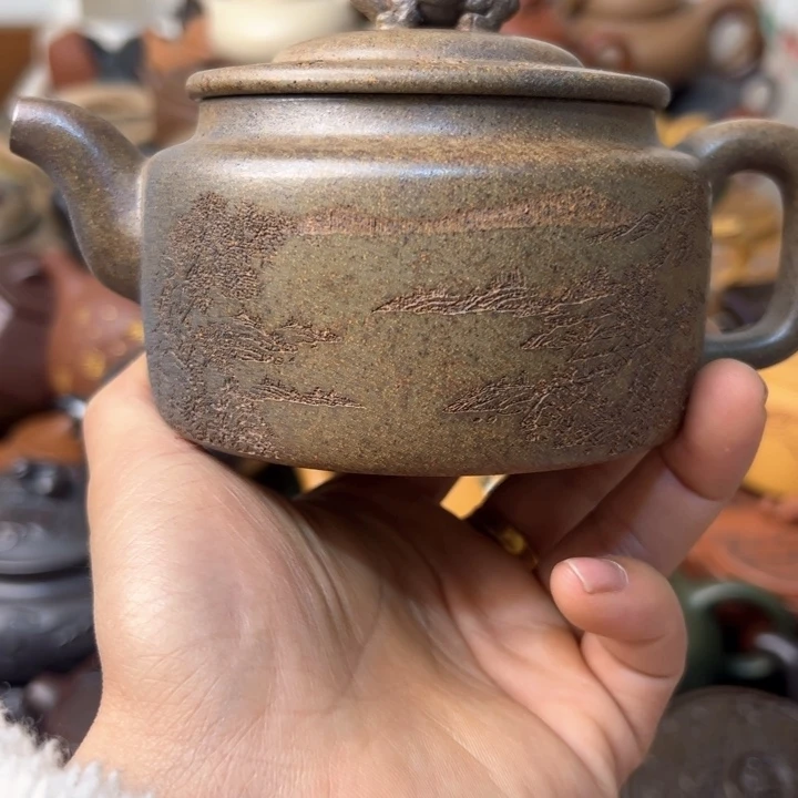 紫砂茶壶紫砂壶壶身花泥