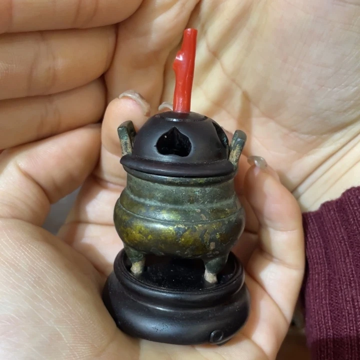 铜香炉茶道具摆件