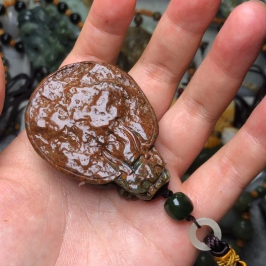 和田玉未镶嵌把件金*哥