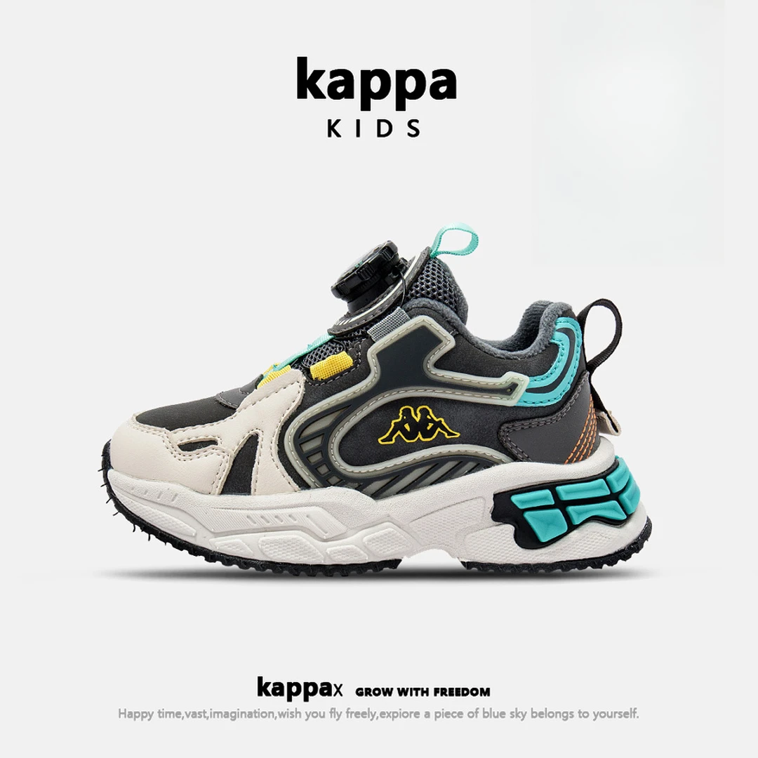 Kappa kids秋冬季新款男女童鞋保暖运动休闲轻便百搭ins风休闲鞋