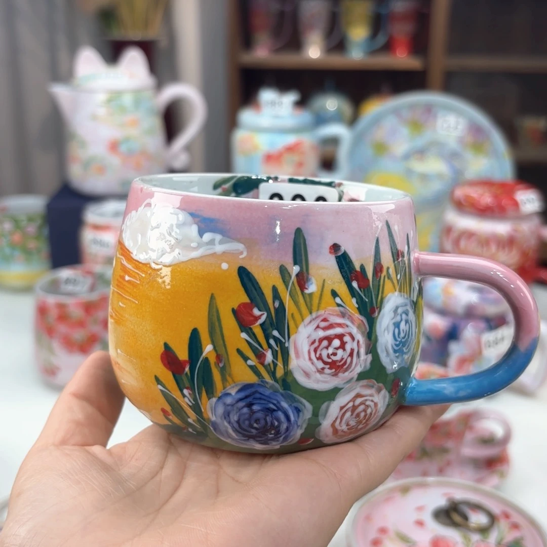景德镇手绘高温釉下彩陶瓷茶具