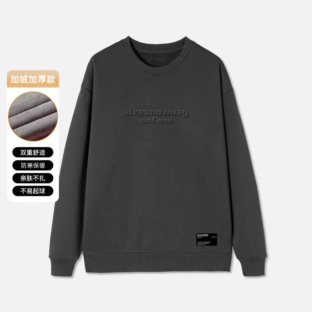 【加绒加厚款】 双层钢印 潮牌卫衣秋冬季男款圆领休闲上衣502062