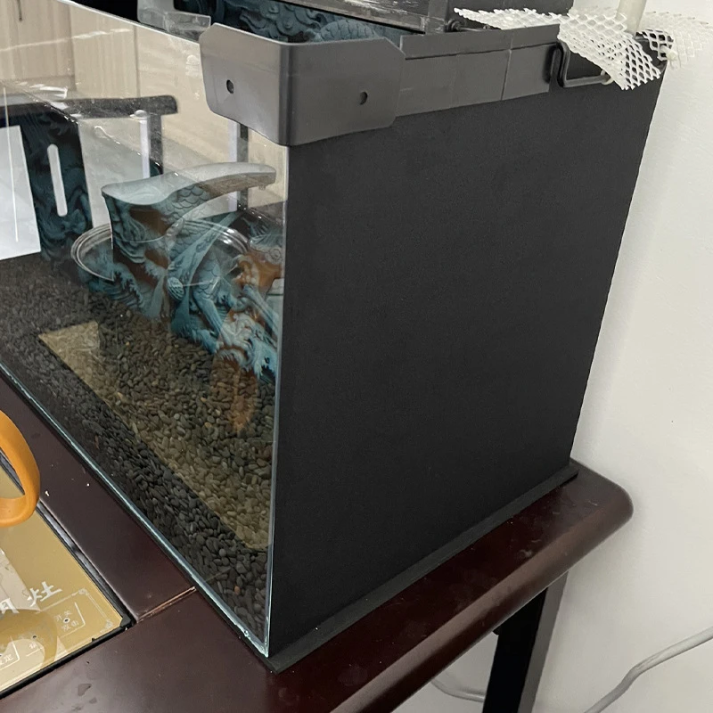 鱼缸背景贴纸黑色高清壁纸装饰贴膜缸外静电玻璃底部专用背景纸纯