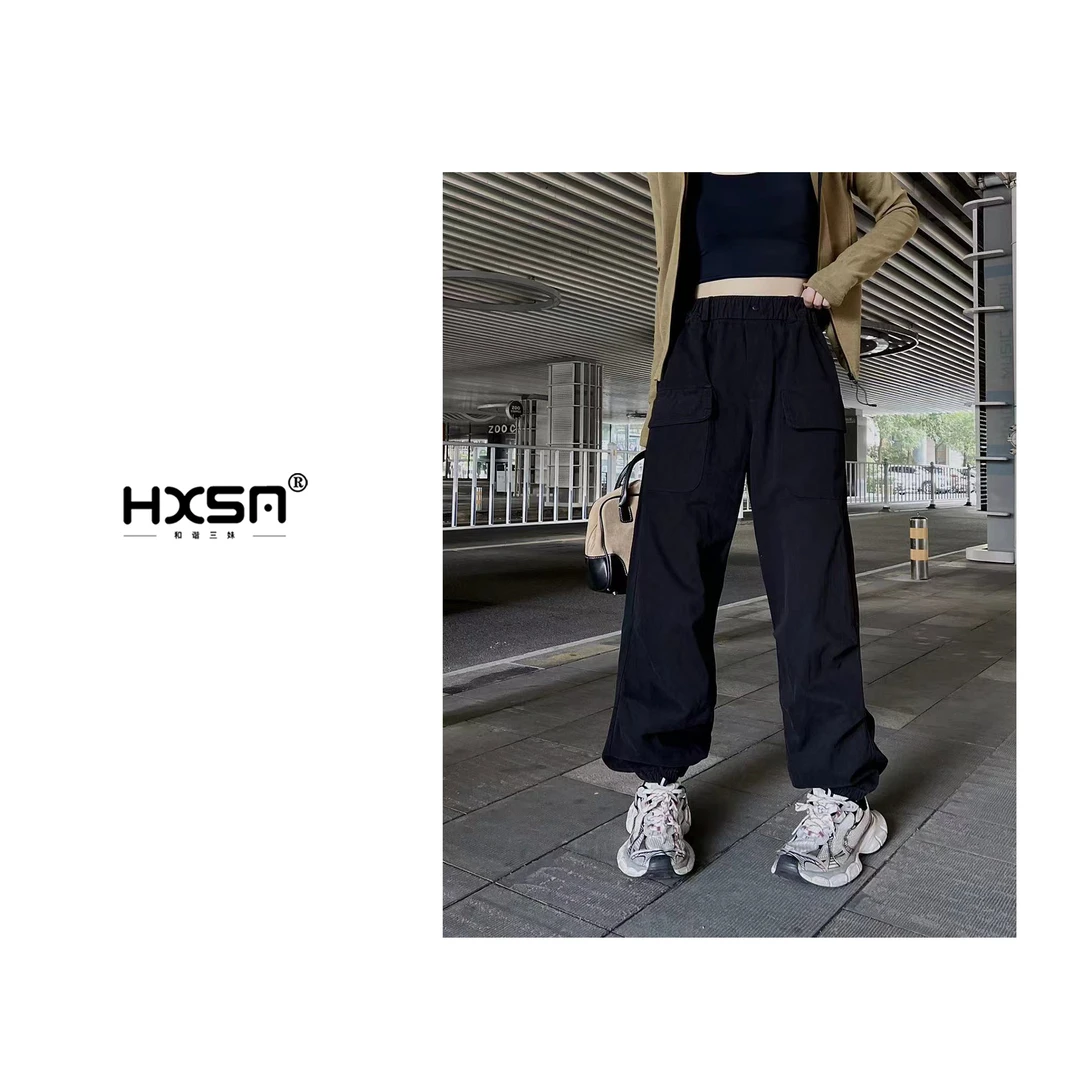 （现）HXSM「内里磨毛工装裤」秋冬大口袋显瘦休闲裤8511