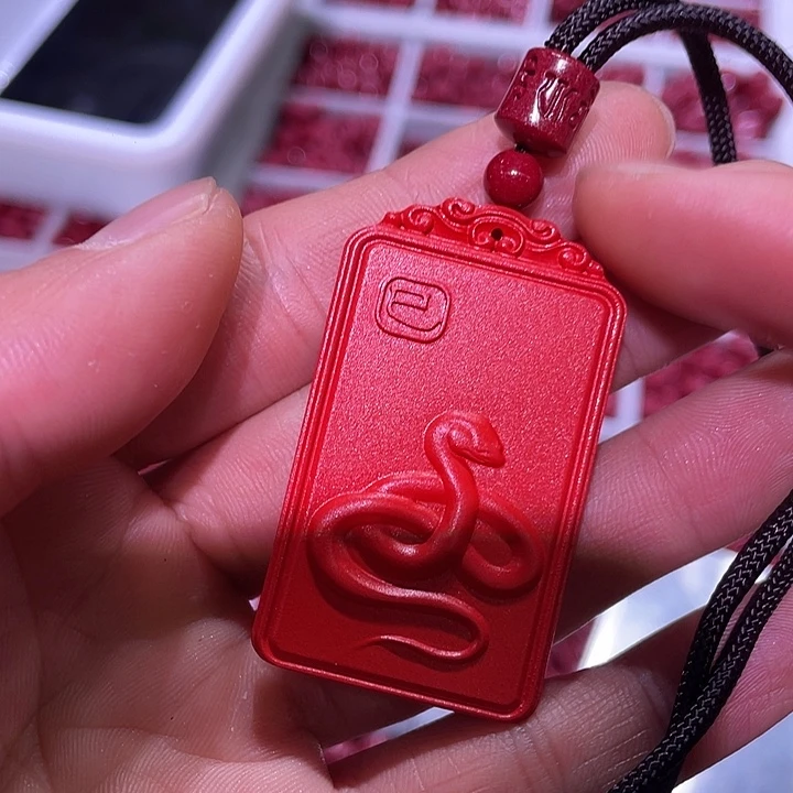 天然辰砂红砂蛇普贤大号