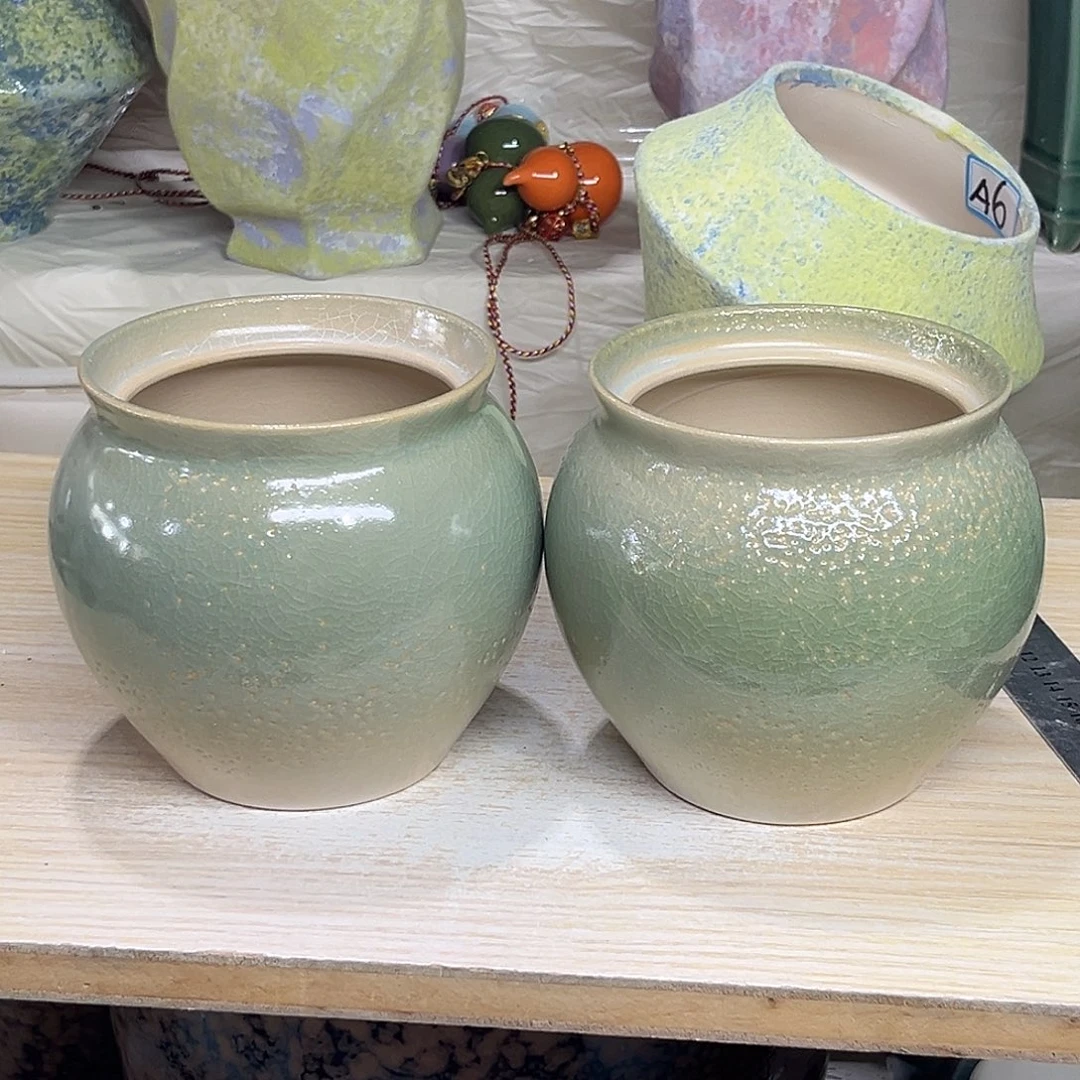 陶瓷绿植多肉微瑕花盆外口径：11*12打孔