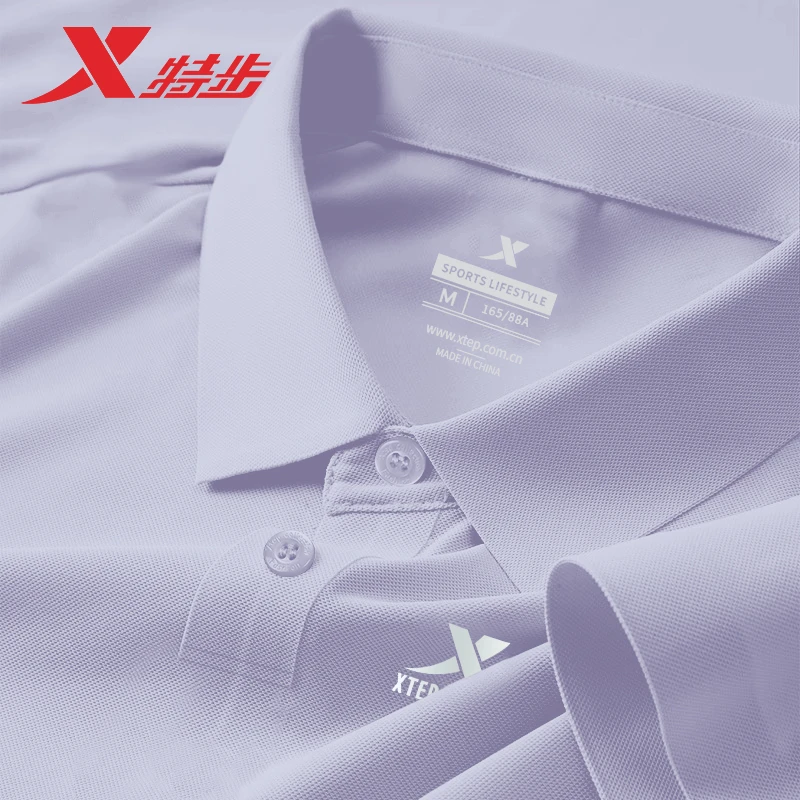 特步运动POLO衫女翻领冰丝t恤2025夏季新款正肩显瘦网球羽毛球服