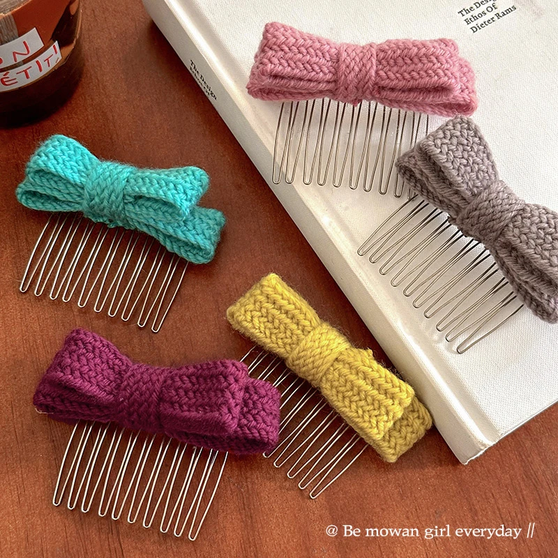 秋冬倒插梳蝴蝶结毛绒发夹女2025新款高颅顶头发蓬松神器发卡发饰