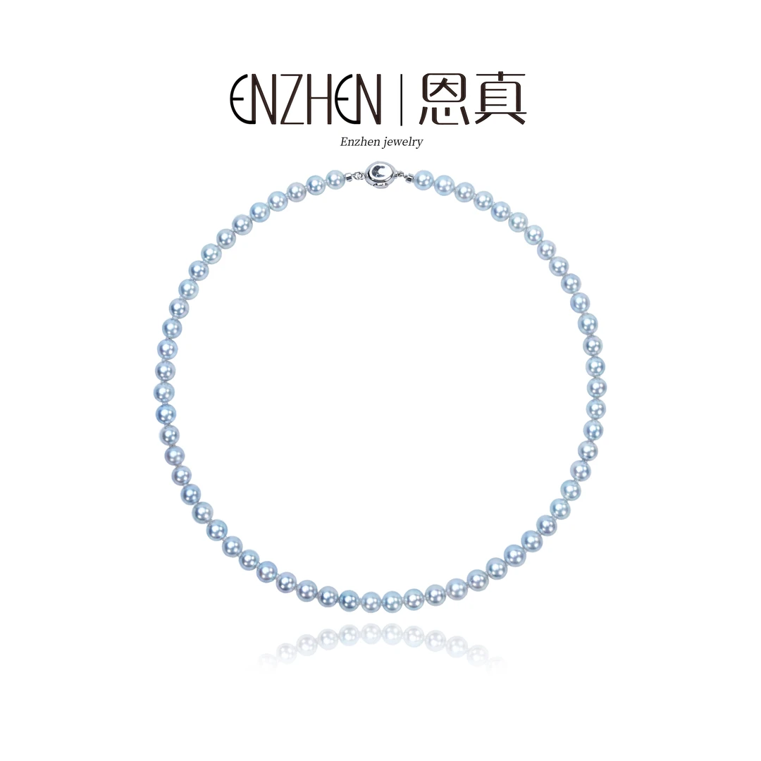 6.5-7mm海水珍珠Akoya真多麻S925银百搭项链