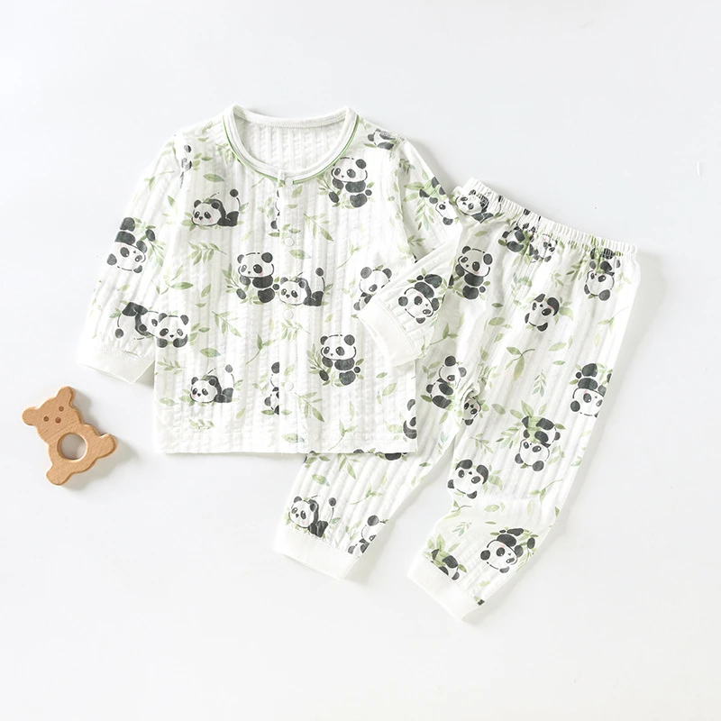 婴儿睡衣服薄款纯棉夏季长袖套装家居空调服-1083