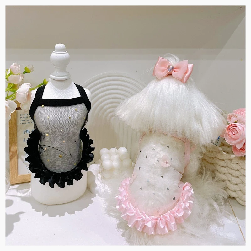 小体狗狗夏款透明网纱防掉毛防蚊虫吊带裙马尔济斯泰迪仙仙裙背心