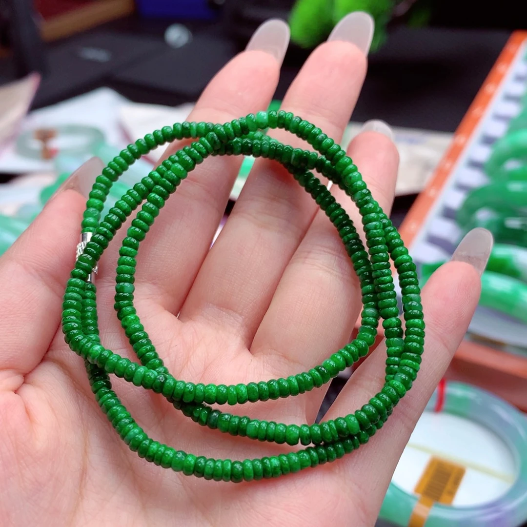 大***闲翡翠银S925镶嵌手镯翡翠