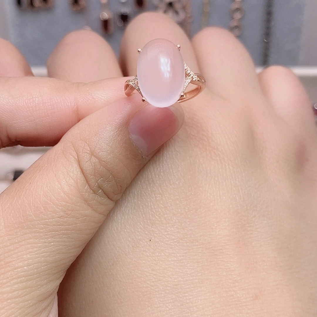 银S925镶嵌戒指芙蓉石戒指