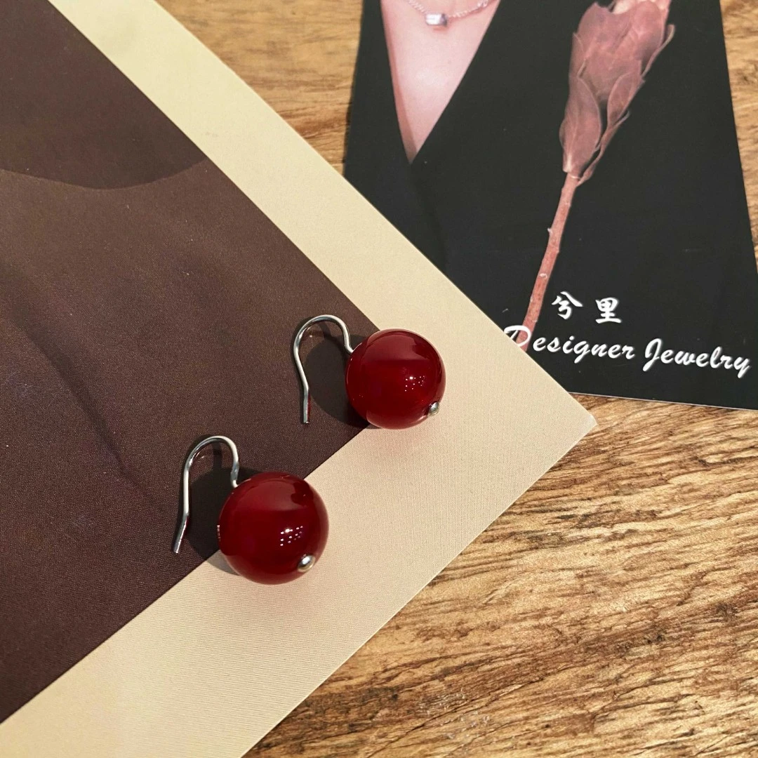 原创小众设计简约时尚尤物耳饰 百搭款天然石戒指洋气气质