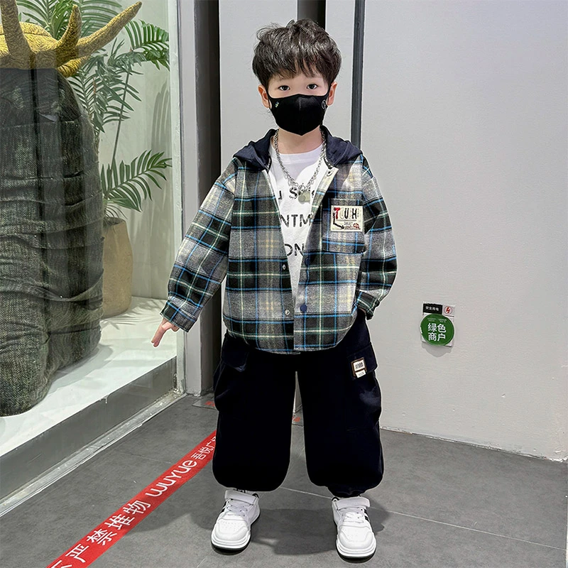 男童套装春秋款2025新款儿童秋装三件套中小童休闲运动服