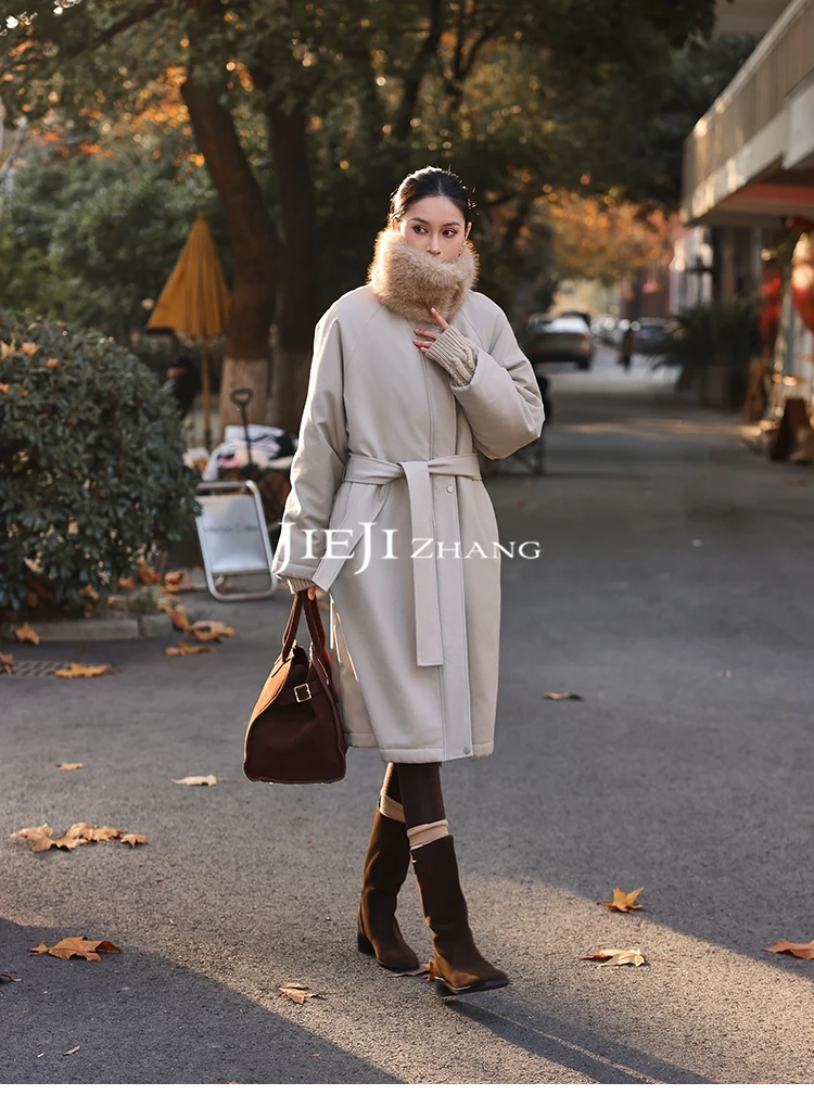 【JIEJI ZHANG】真丝混纺高级定制秋冬时尚百搭外套351395