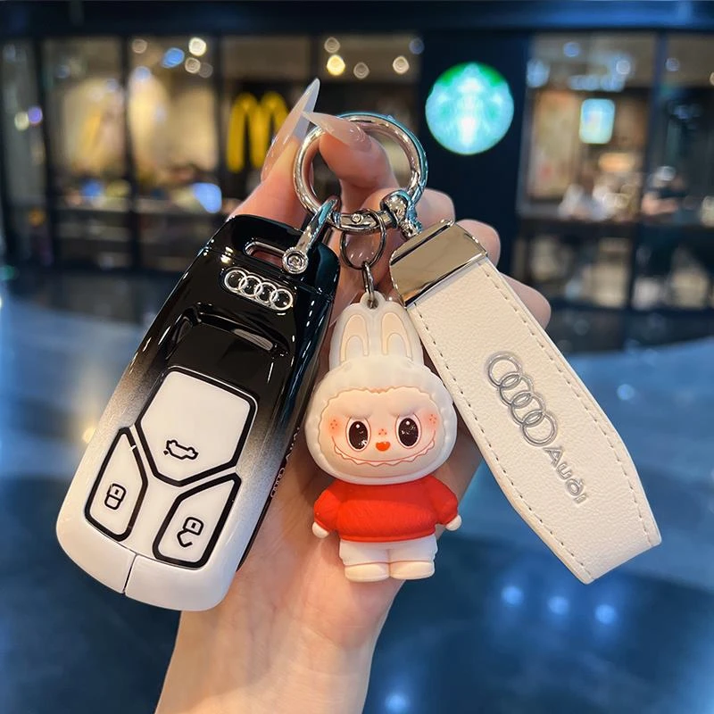 2025款新奥迪Q5L专用钥匙套18-24款Q5L/A4L金属渐变包壳扣男