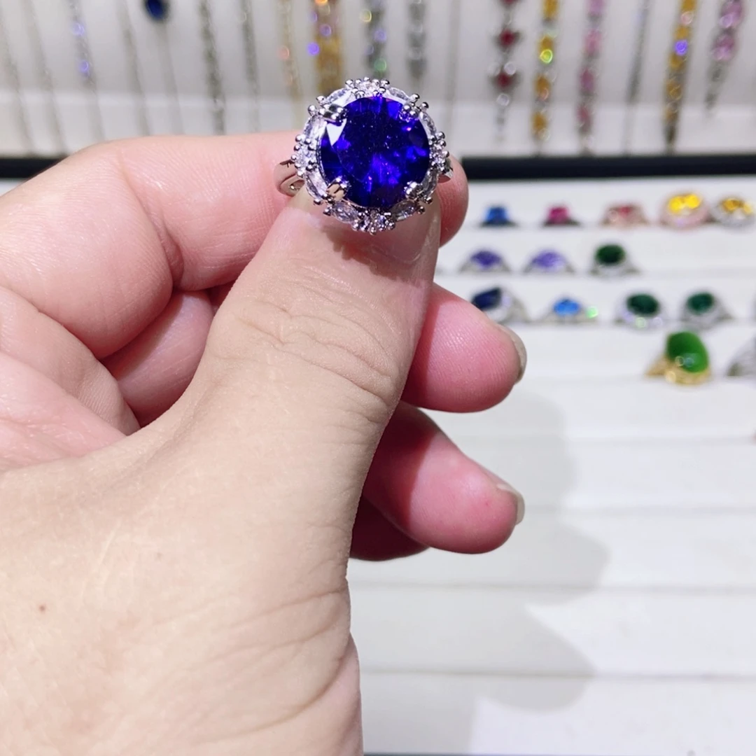 耳饰银S925镶嵌坦桑石