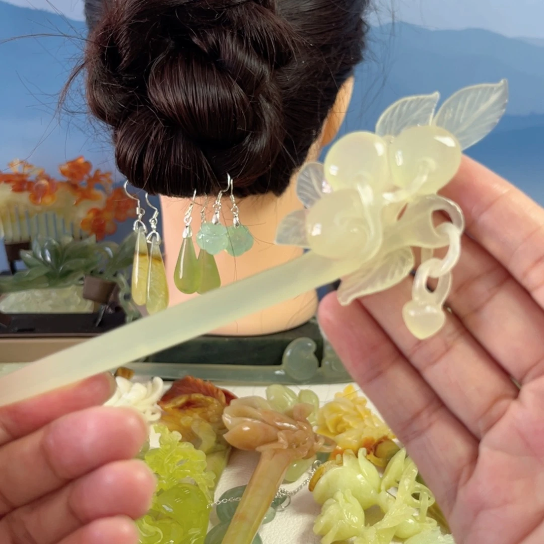 F***y蛇纹石玉合金发饰