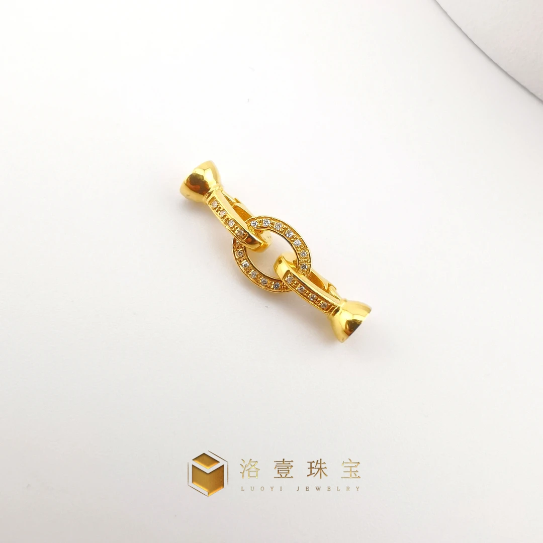 【洛壹珠宝】【18K金】满钻镶嵌款项链百搭万能珠串手串链接洛一