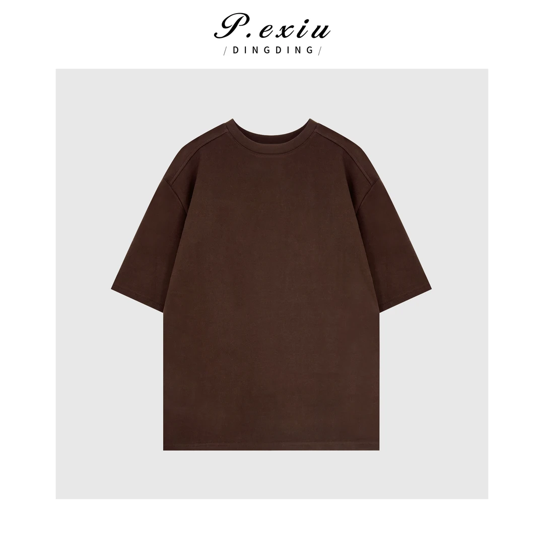 羊毛天丝极简百搭宽松加厚圆领短袖T恤 W-63682