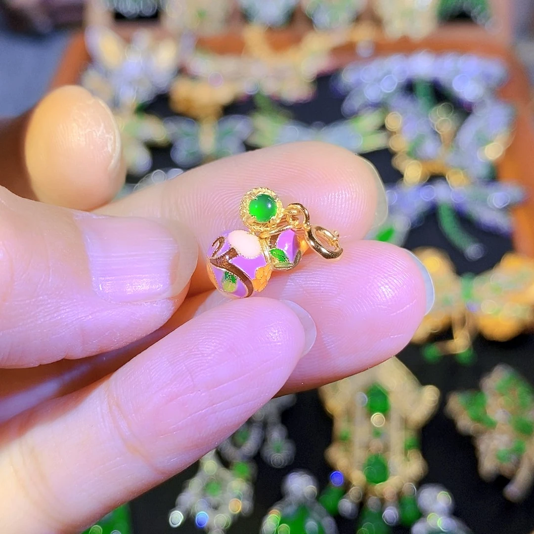 吊坠(不含链)银S925镶嵌翡翠