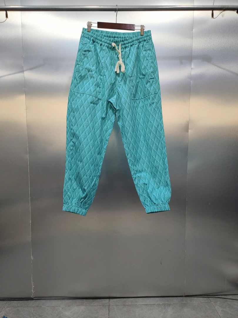 K04-21641-FBF春秋款时尚潮流满印菱格印花宽松百搭束口休闲裤