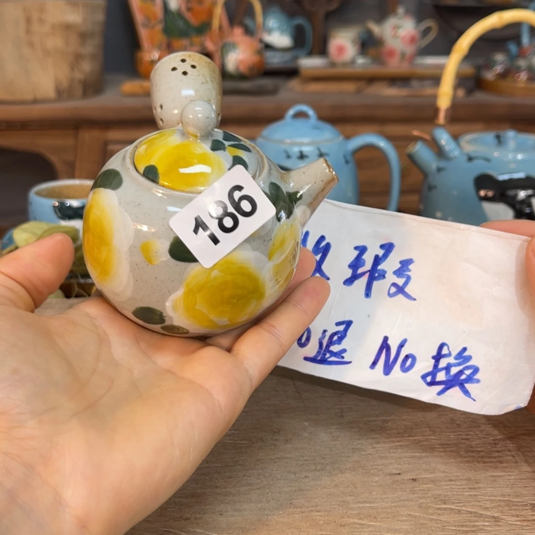 壶素浅陶瓷手工手绘