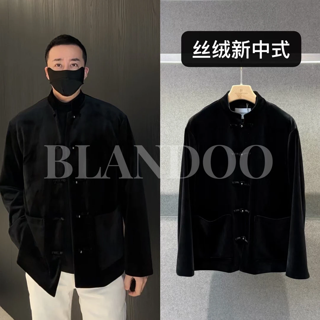 BLANDOO "丝绒新中式" 男士轻奢帅气丝绒盘扣新中式外套7BD5263