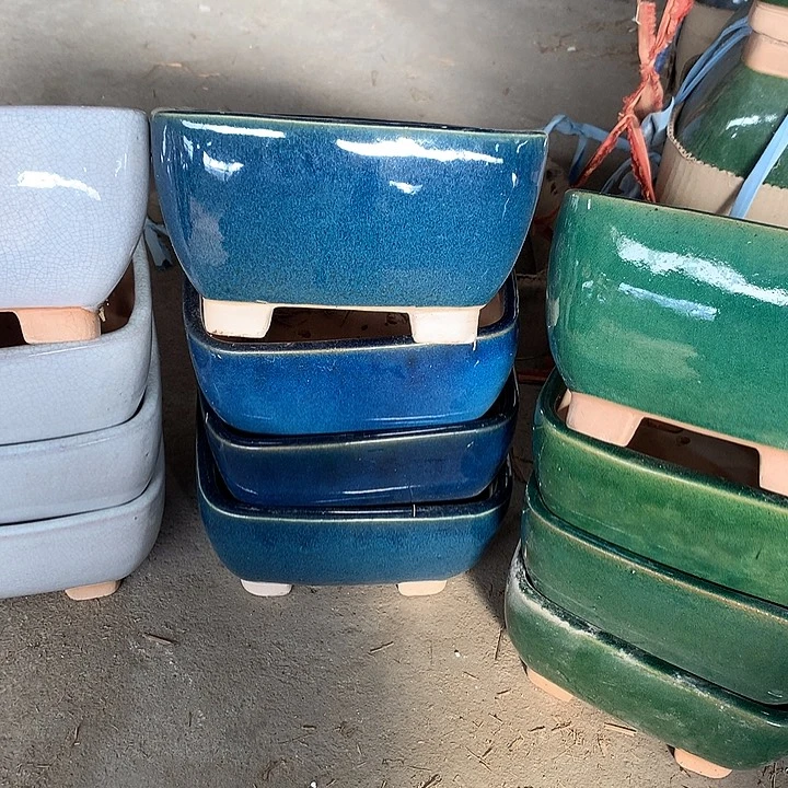 紫砂花盆紫砂福利釉盆4个