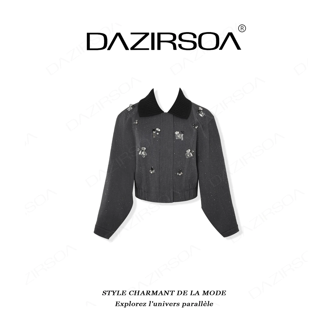 DAZIRSOA/达姿“时刻主场”时尚百搭立体钉钻洋气小香外套 AB662