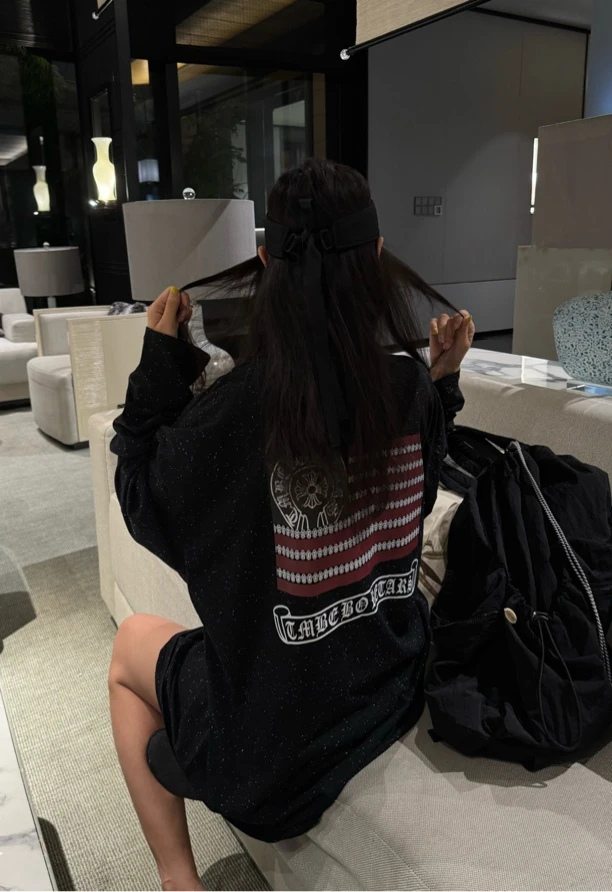 现货 LULU BUNNY 新面料点点缀宽松慵懒风韩版ins套头长袖大版t