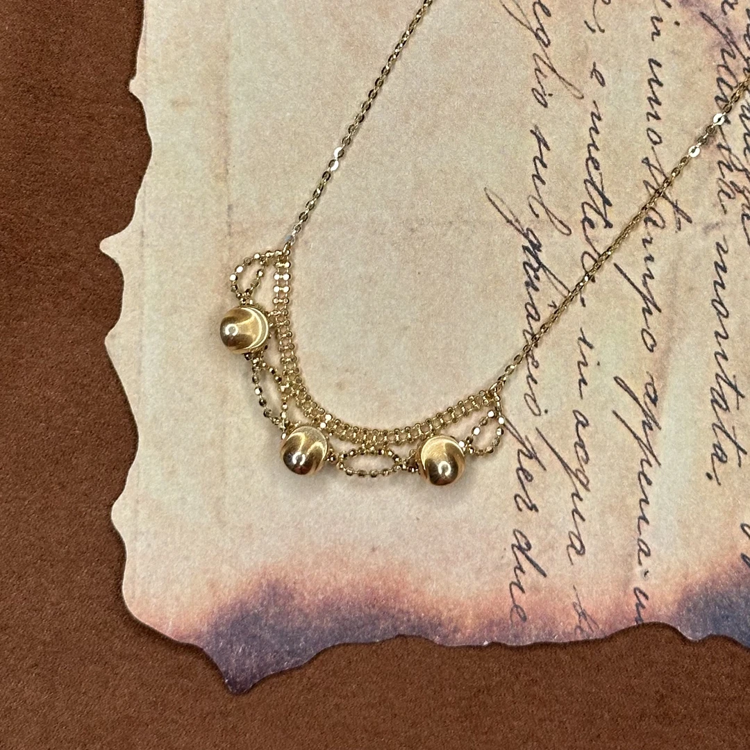 【子萱轻奢】18K金糖璃金珠项链-ZX2400128