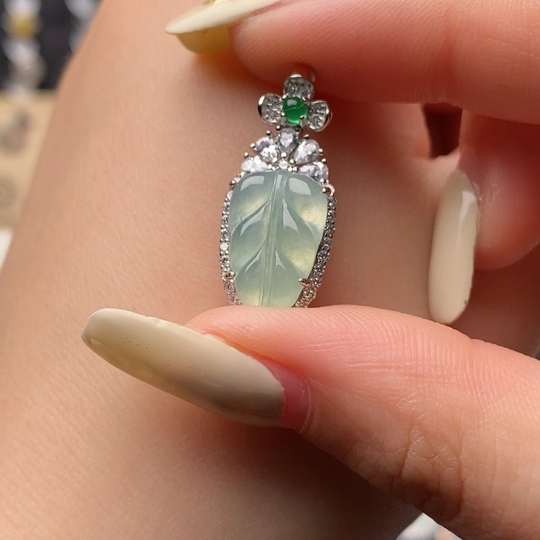 翡翠银S925镶嵌吊坠(不含链)