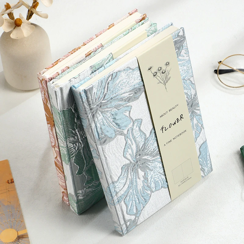 高级凹凸金丝提花百合手账本 A5学生笔记本记事本日记本