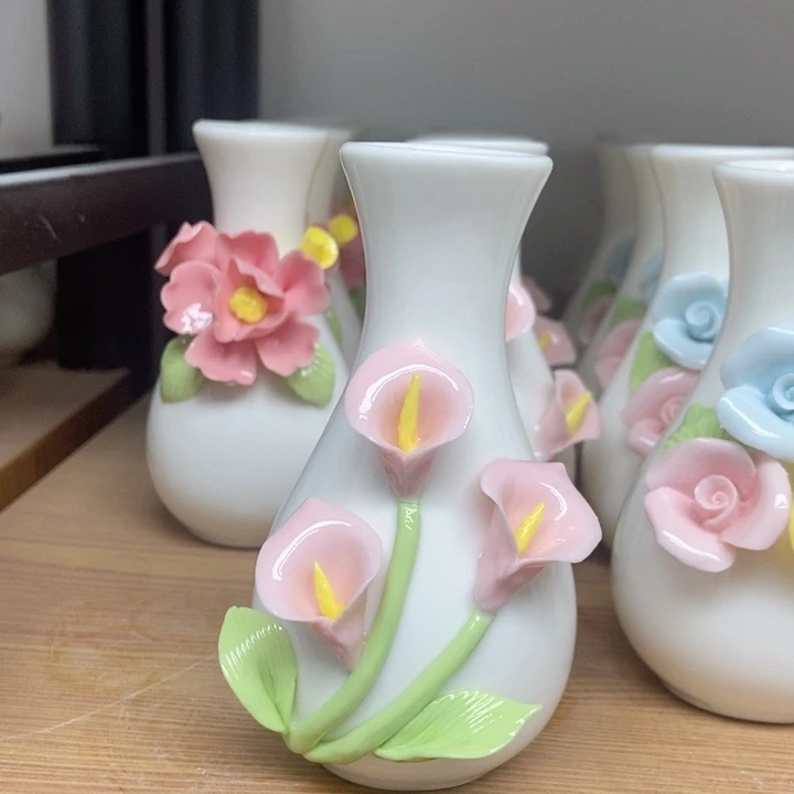 摆件手工制作陶瓷花瓶
