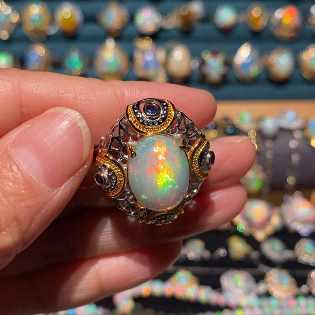 欧泊银S925镶嵌戒指