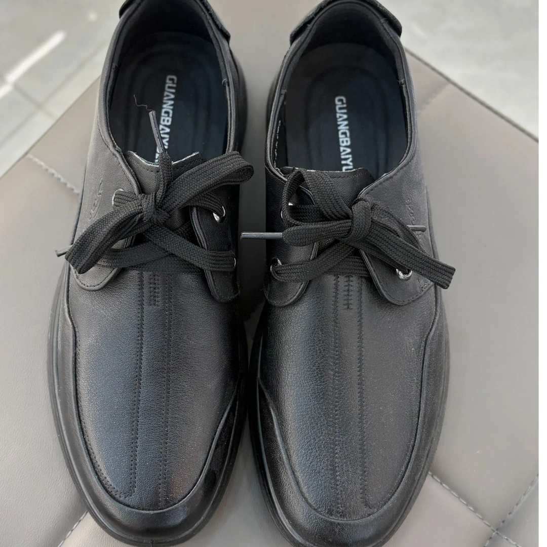 防滑休闲透气车缝线系带休闲皮鞋豆豆鞋春秋机能潮鞋