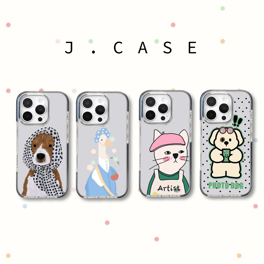 可爱花朵鸭适用苹果16promax手机壳4磁吸iPhone15/14气囊防摔透明