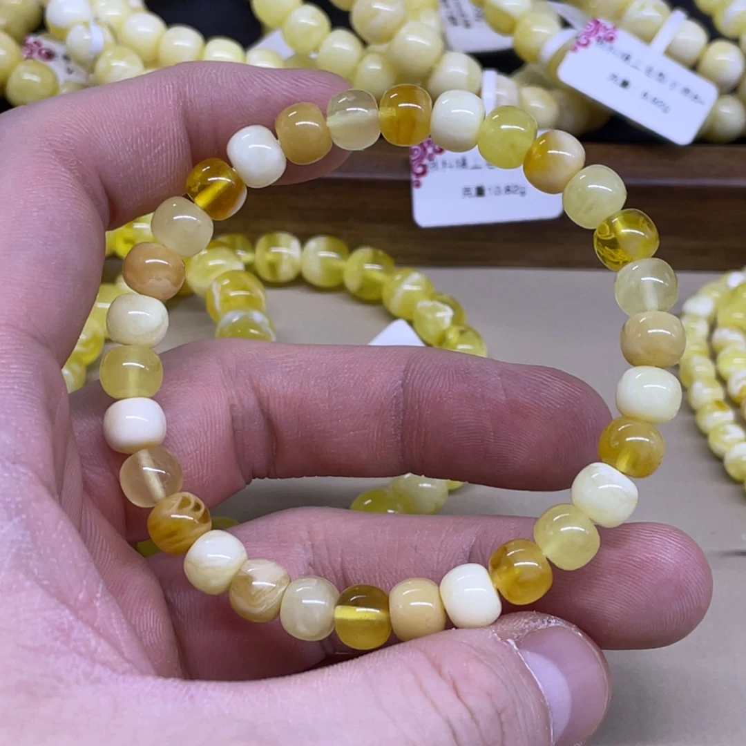 琥珀未镶嵌手链精工老型手串
