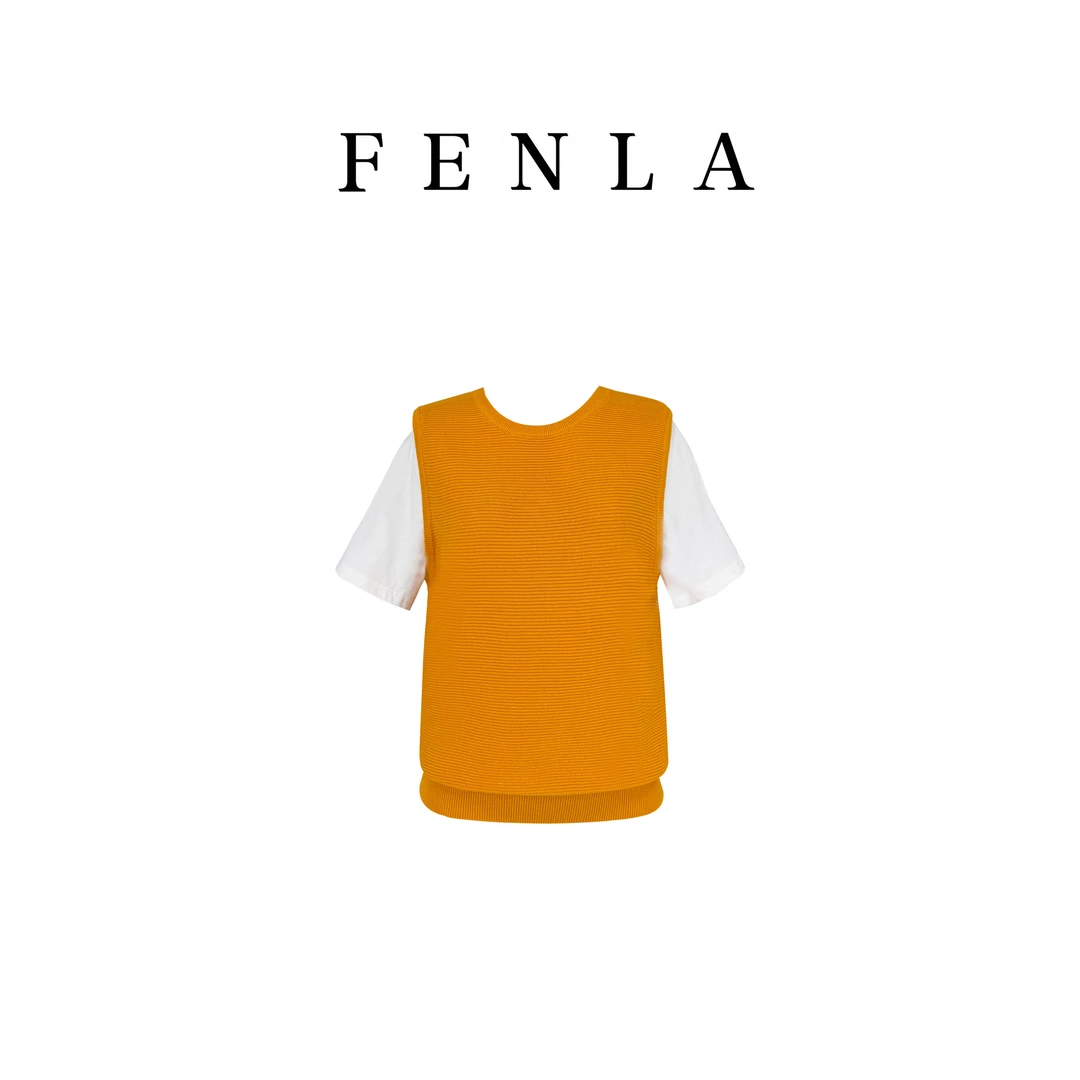 【惠姐私服】穿搭高级感南瓜橘色针织超好看上衣T恤 83555