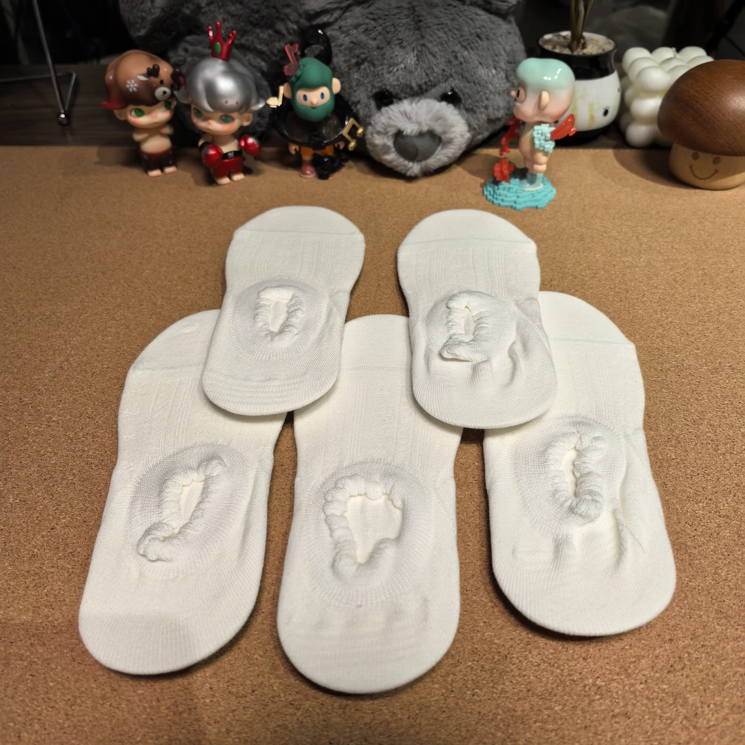 WZ032夏日女士泡泡口透气船袜白色五双装包邮