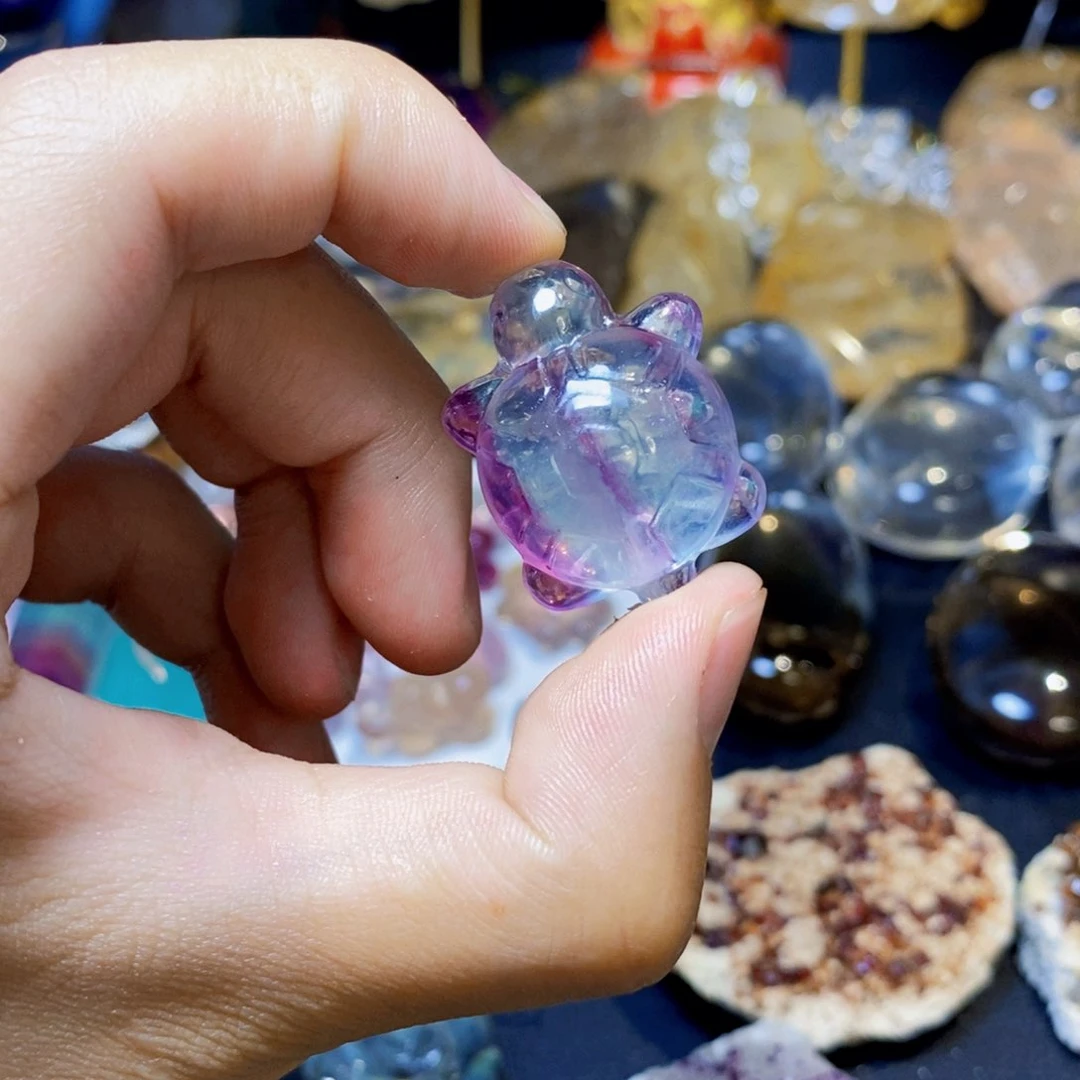 天然糖果萤石小乌龟未镶嵌萤石