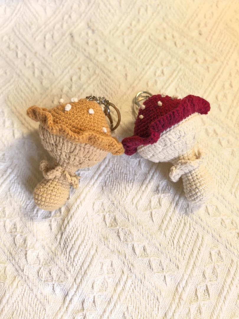 （成品）手工钩织毛线毒蘑菇包包挂件