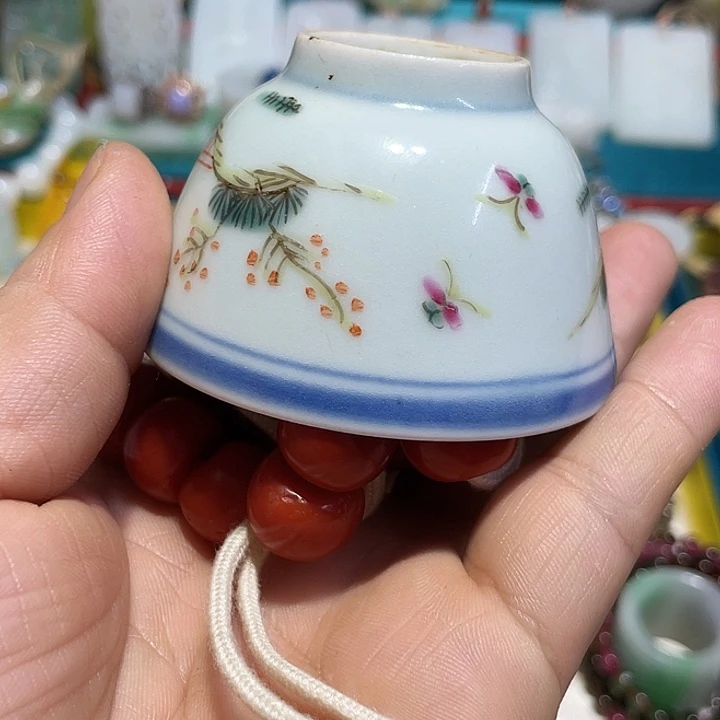 S**谓青花手绘小主人杯子