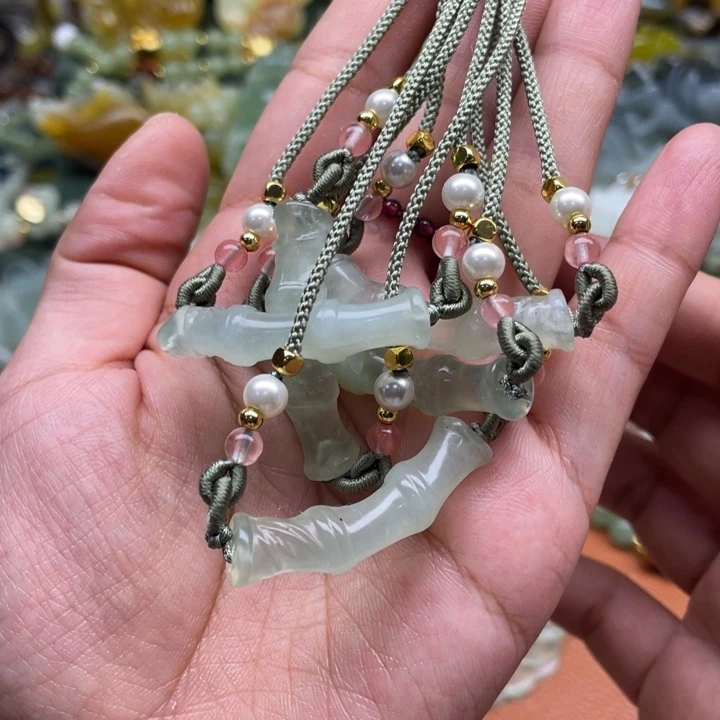 未镶嵌蛇纹石玉毛衣链锁骨链