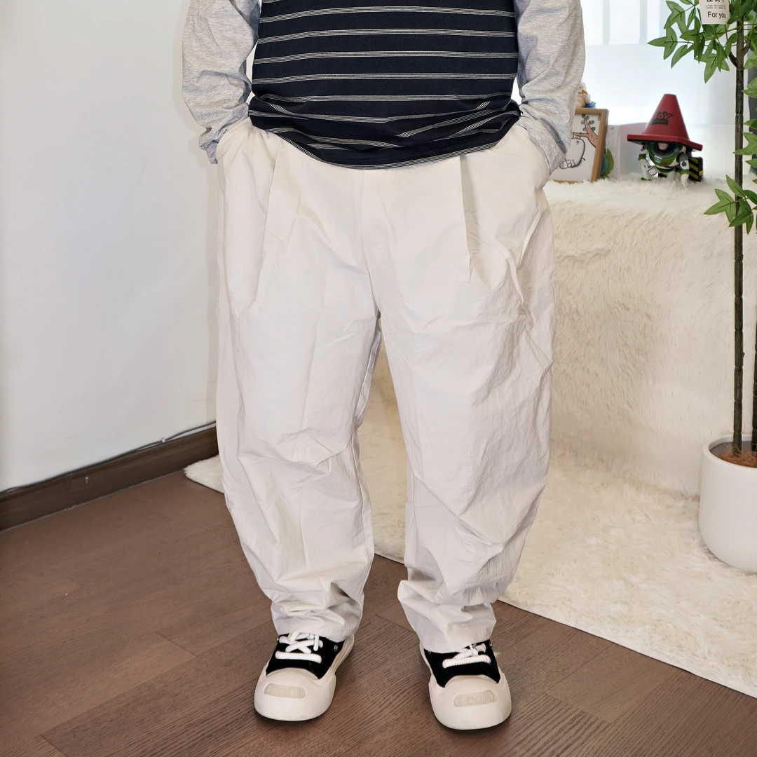 男薄款休闲裤大码美式男款冰丝伞兵裤夏季百搭阔腿