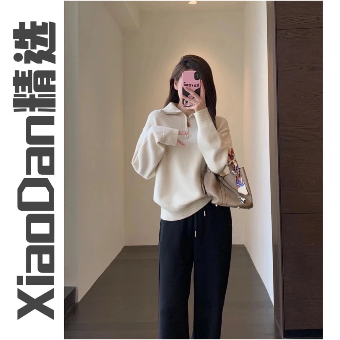 Xiaodan【翻领毛衣】针织显瘦时尚套头减龄