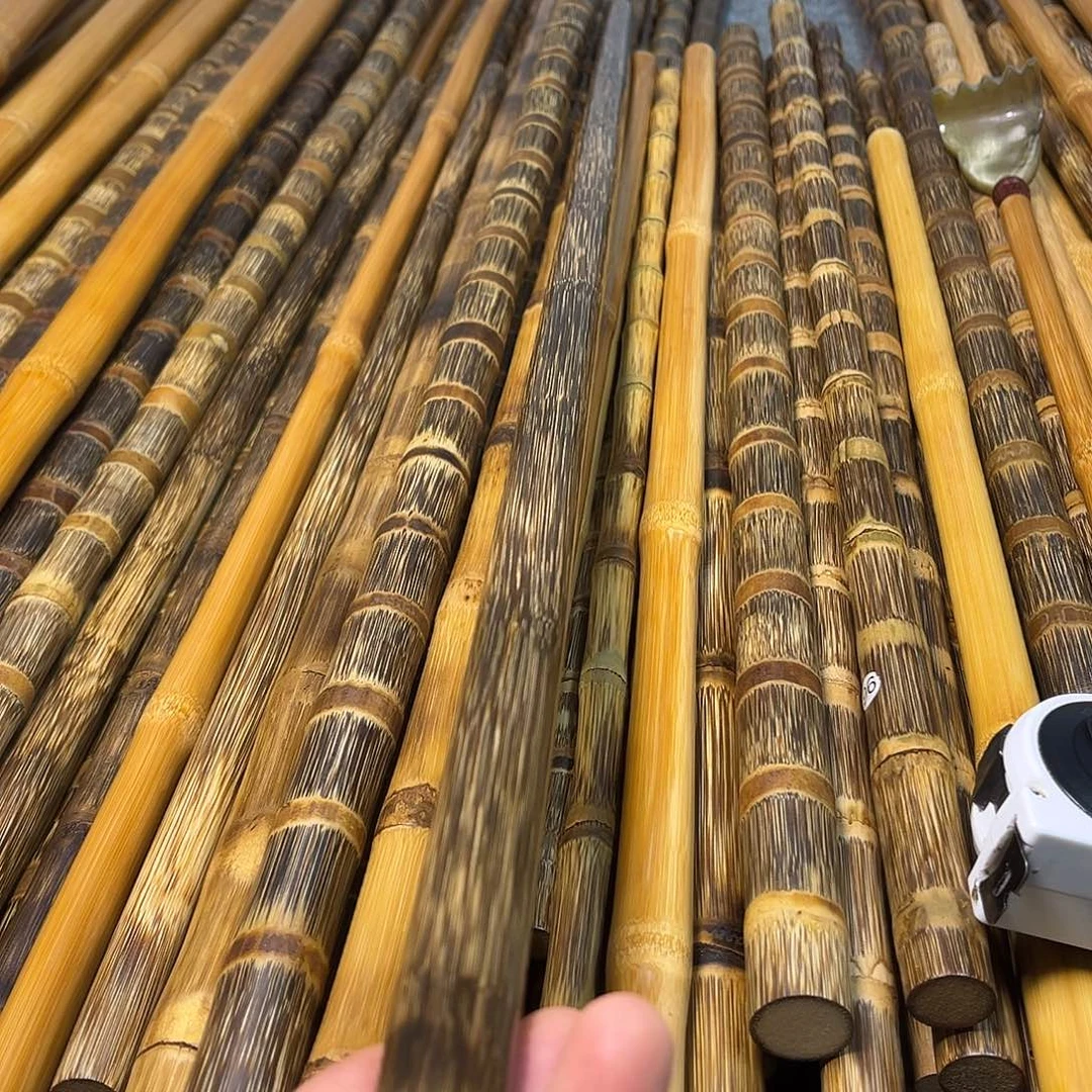 伊***蓝竹精美金丝实心竹77cm长无节