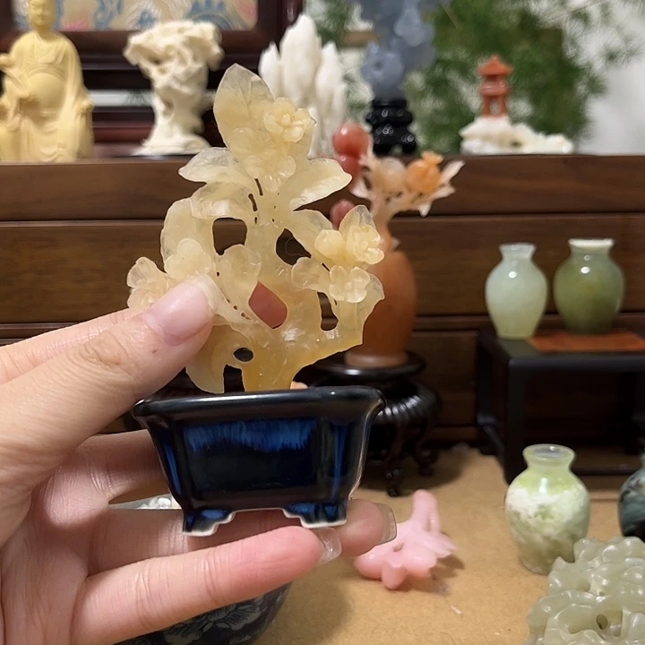 墨***薇青田石印石桂花一套